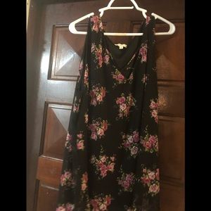 Black burgundy and pink floral cami